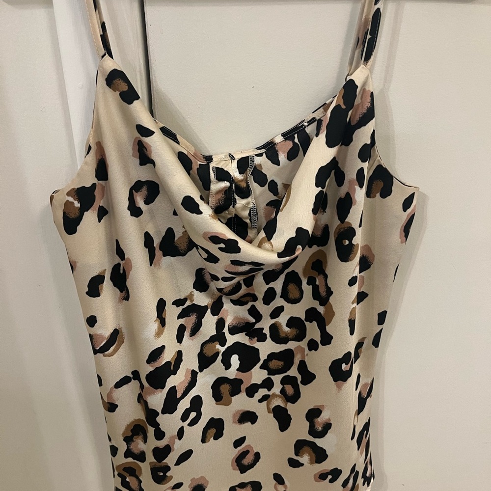 Cheetah print silky tank/cami